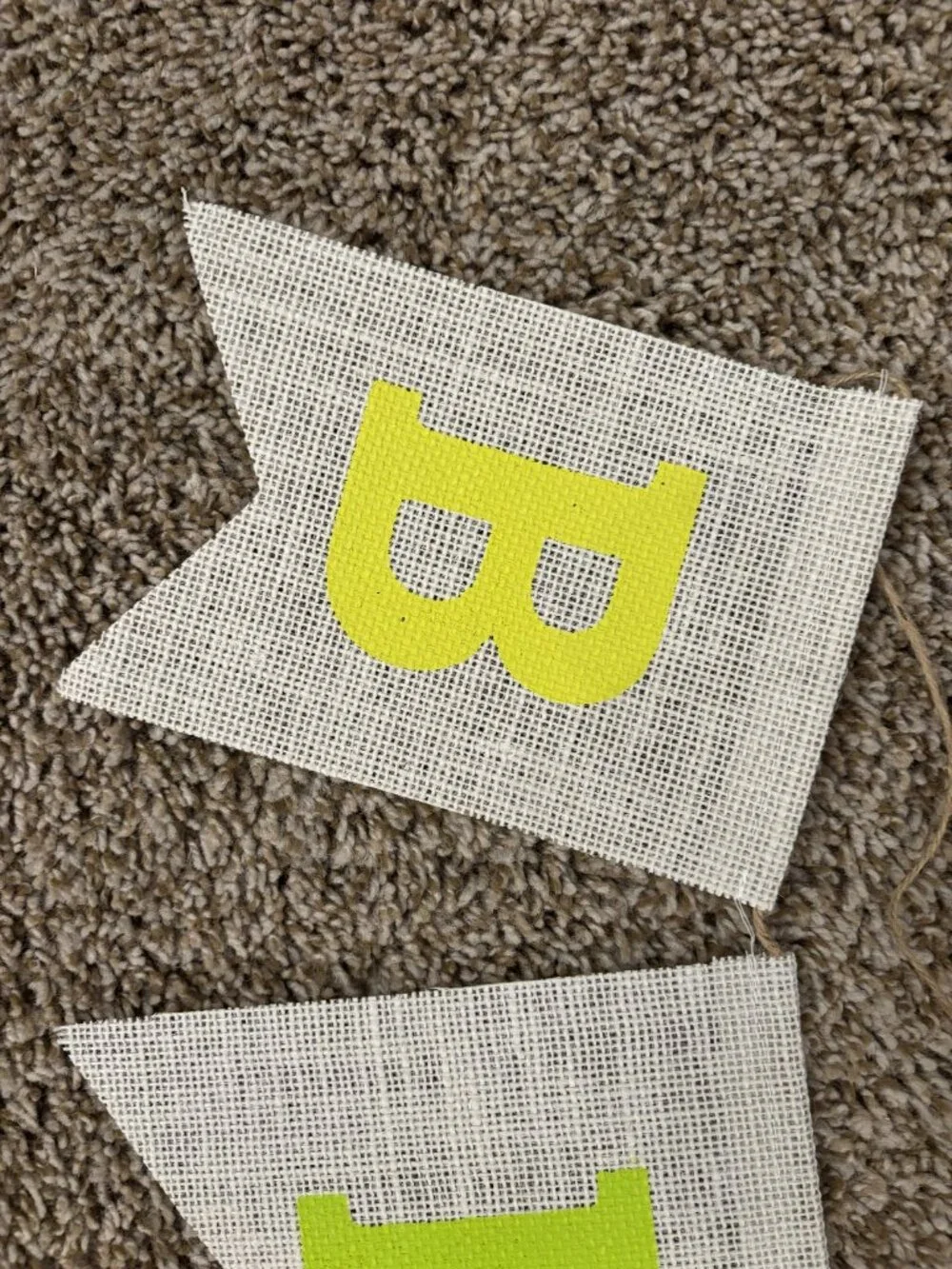 Burlap Happy Birthday banner.  NEW